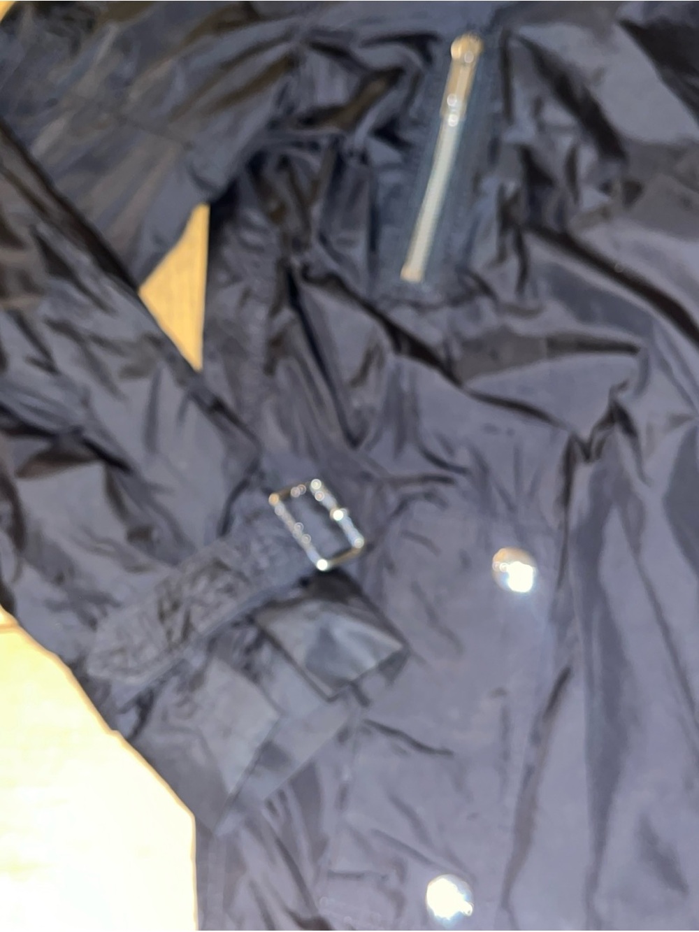 Burberry Brit Black Rain Coat Women’s Windbreaker UK 14 USA 12 - Picture 5 of 16